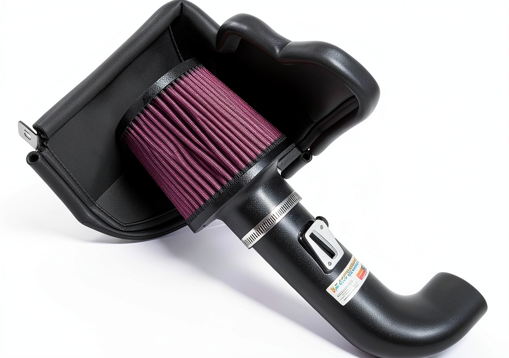 Installing K&N Cold Air Intake Rectangular Design for Cars on a wooden workbench