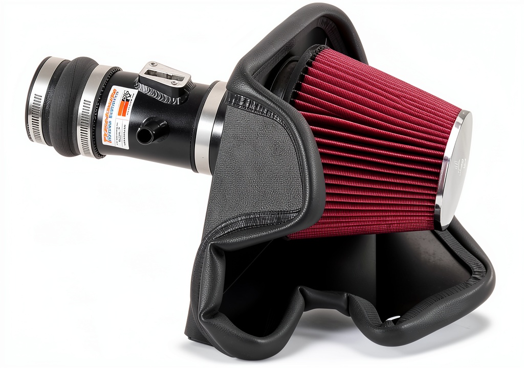 Installing K&N Cold Air Intake Machined Performance Filter on a wooden workbench